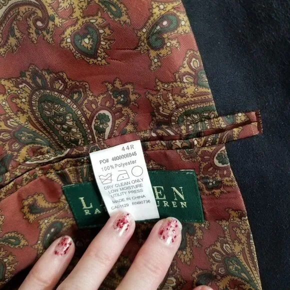 Vintage Lauren by Ralph Lauren Men’s Black Faux Suede Sport Coat Size 44R